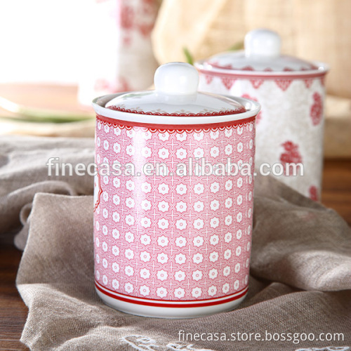 800CC Elegant Fine New Bone China Ceramic Canister Tea Coffee Sugar set of Oriental Manor